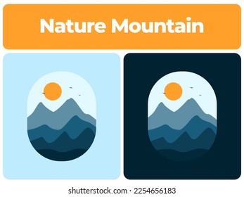 nature design of t-shirt. nature theme design. natural illustration. mountain design illustration for t-shirt. minimalist mountain.
