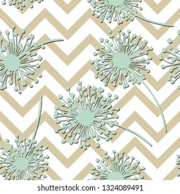 Nature designed seamless pattern for background, wrapping paper, fabric. Modern botanical endless repeatable motif for surface design. Vector illustration with Classic Pastel  colors