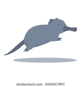 Nature desman icon cartoon vector. Food animal jump. Zoology natural picture