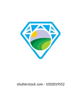 Nature Diamond Logo Icon Design