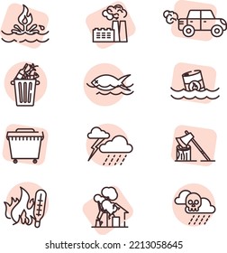 Nature Disaster, illustration, vector on white background.