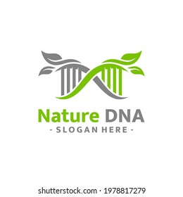 Nature DNA logo template design. Organic gen logo vector.