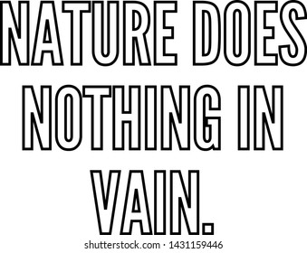 Nature does nothing in vain text art