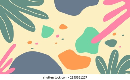 Diseño vectorial de fondo de garabato natural con estilo plano