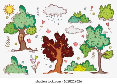Nature doodle cartoons