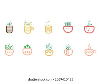 Nature Doodle Design Element Set