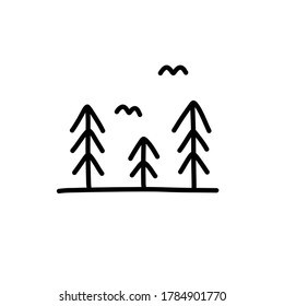 nature doodle icon, vector illustration