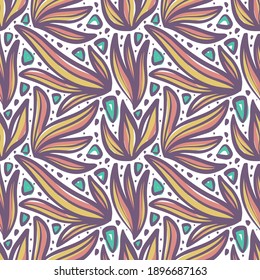 nature doodle leaves seamless pattern. nature seamless pattern