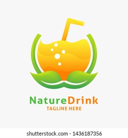 Nature drink of orange juice logo design