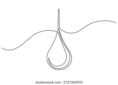 Natur Tropfen Symbol kontinuierliche einzeilige Kunst Zeichnung Flüssigkeit Element isoliert