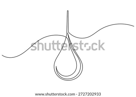 Nature drop icon continuous one line art drawing liquid element isolated