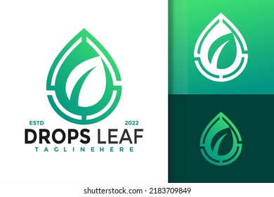 Nature Drop Leaf Logo Design, brand identity logos vector, modern logo, Logo Designs Vector Illustration Template