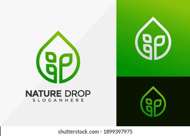 Nature Drop Plant Logo Design, Modern Logo Designs Vector Illustration Template