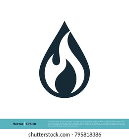 Nature Drop Water and Flame Icon Vector Logo Template Illustration Design. Vector EPS 10.