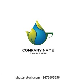 nature drop water green logo