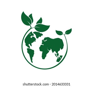 Icono de ecología de la Tierra Naturaleza diseño del logotipo