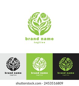 Natur Earth Logo Design, das so einfach und minimalistisch wie möglich mit einer Kombination aus Naturfarben gestaltet ist