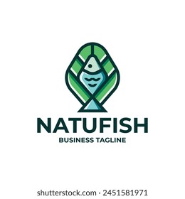 nature eco fish logo vector