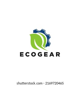 Nature Eco Gear Icon Logo Design Element Vector