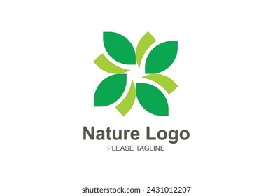 Nature eco green logo design