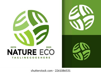 Nature Eco Leaf Logo Logos Design Element Stock Vector Illustration Template