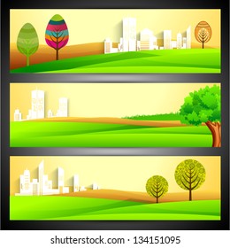 Nature and Eco website header or banner set.