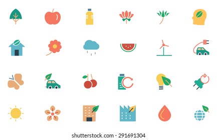 Nature and Ecology Colored Icons 1