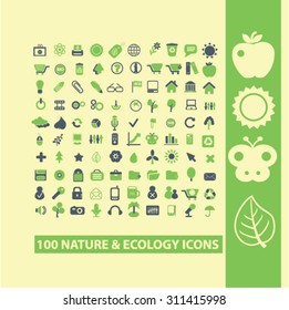 nature, ecology concept icons, signs set, vector