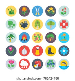 
Nature and Ecology Flat Vector Icons 4
