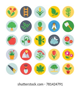 
Nature and Ecology Flat Vector Icons 3
