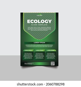 Nature or ecology flyer design template, Green eco flyer design, Eco concepts. Vector illustration