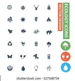 
Nature And Ecology Icon Set,clean Vector