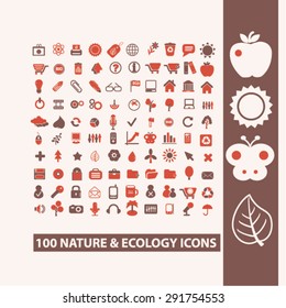 nature, ecology icons, illustrations