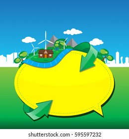 Nature and ecology template of square quote text bubble