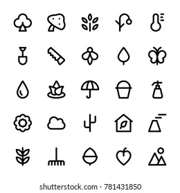 
Nature and Ecology Vector Line Icons 1
