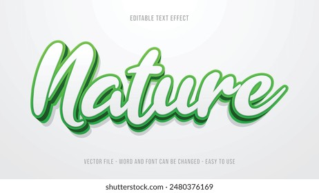 Nature editable text effect, editable text 3d style