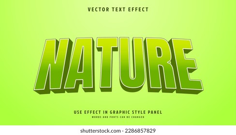 Efecto de texto modificable de la naturaleza con fondo verde