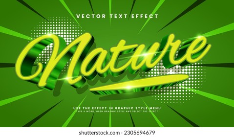 Efecto de estilo de texto modificable por naturaleza. Efecto de texto vectorial, con concepto de lujo.