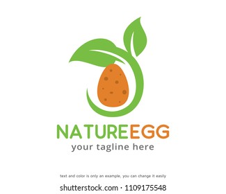 Nature Egg Logo Symbol Template Design Vector, Emblem, Design Concept, Creative Symbol, Icon