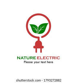 Nature electric logo design template illustration