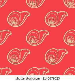 Nature elegant magian animal background lovely shell multicolored sea seamless summer.