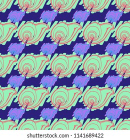 Nature elegant magian animal background glamorous shell multicolor sea seamless summer.