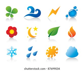 Nature element logo pictogram