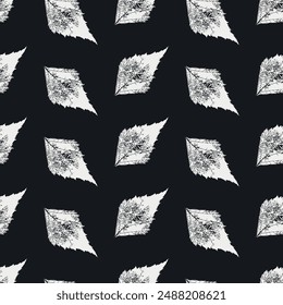nature elements, autumn leaves seamless pattern, leaves silhouette