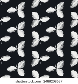 nature elements, autumn leaves seamless pattern, leaves silhouette