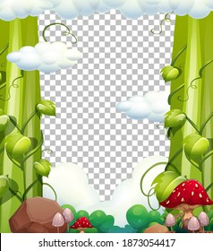 Nature elements frame with transparent background illustration