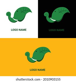 Nature Elephant logo with leaf ear