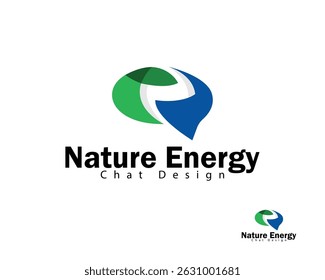 Logotipo de la energía de la naturaleza Concepto de diseño creativo Chat Dejar mensaje