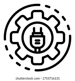 Nature energy plug icon. Outline nature energy plug vector icon for web design isolated on white background