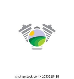 Nature Engine Logo icon Design